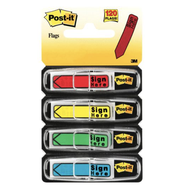 3M Post-it Flags Sign Here Arrow 684-SH